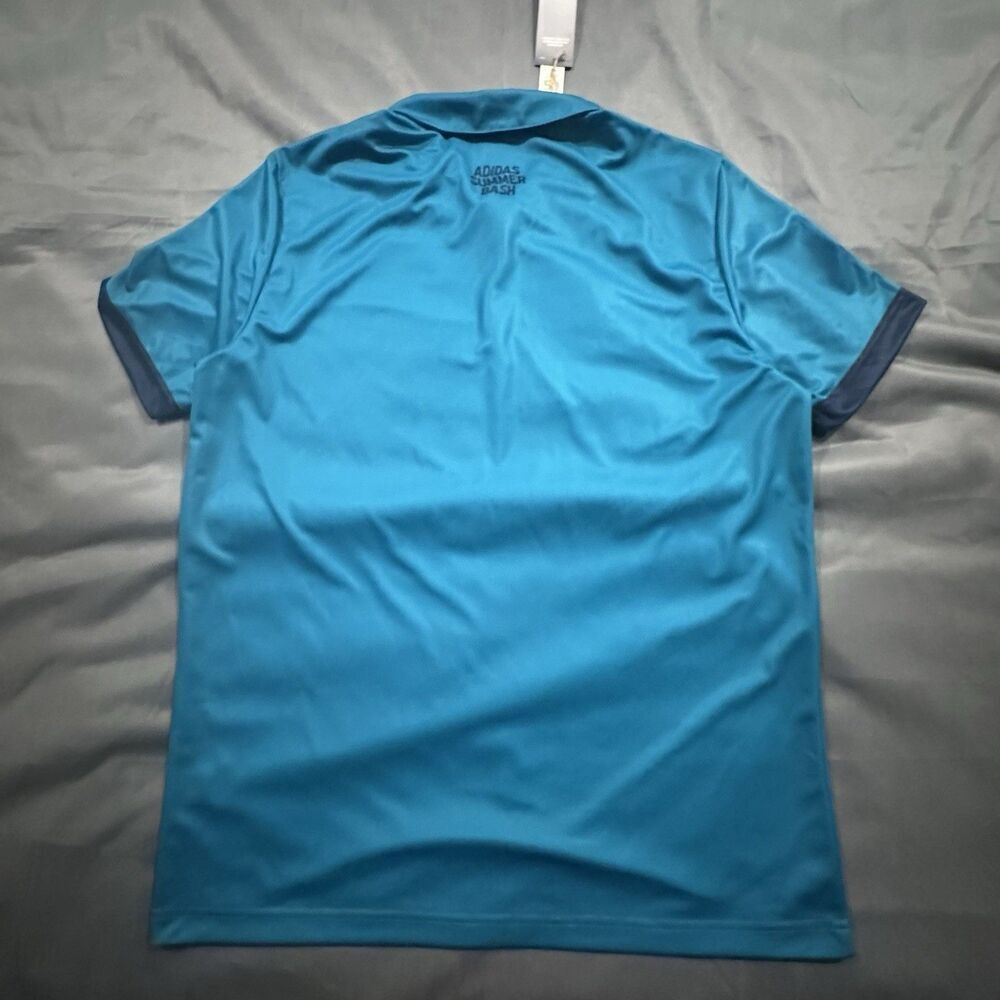 Adidas Shirt Mens Large Summer Bash Dugout Polo Button Primegreen Short Sleeve - Picture 8 of 9